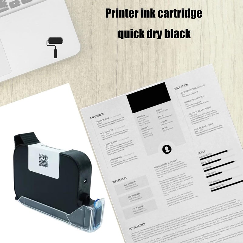 Professional Quick Drying Black Print Cartridge for Clear Black Prints On Any Surfaces - Image 2