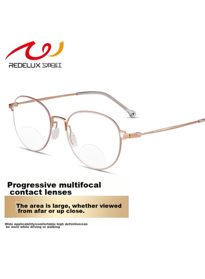 Sunset Red Reading Gl For Women, Bifocal Anti-blue Light Fashionable Invisible Dual-light High-definition Presbyopic Gl Ax5327 150 Degrees - Image 5