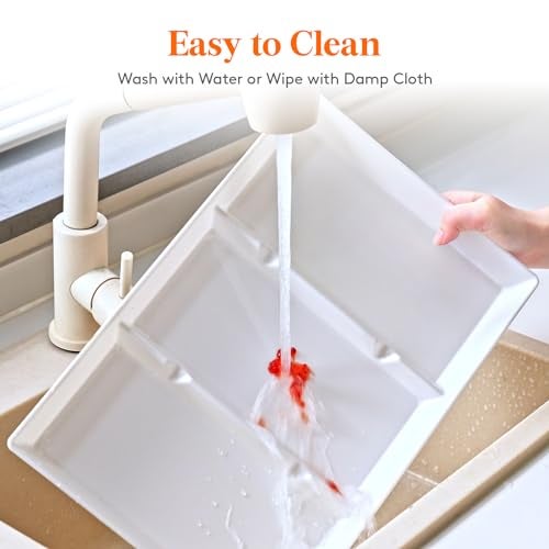 Lifewit Serving Tray Divided for Party Supplies, 4 PCS 15" x 10" Plastic Platters for Serving Food, White Reusable Tray for Veggie, Snack, Fruit, Cookies, Desserts in Kitchen/Pantry - Image 4