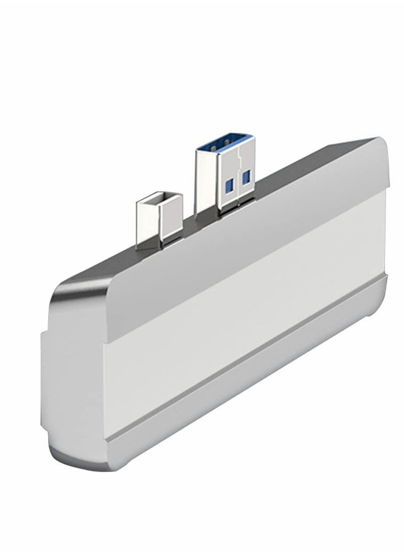 Hub for Surface Pro 4 5 6 Docking Station USB 3.0x2 Adapter, SD TF Micro Memory Card Reader, 4K HDMI Port Microsoft 4（SILVER)