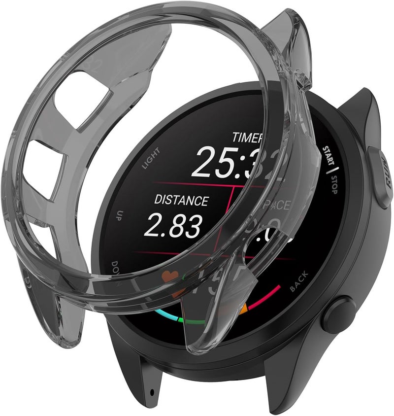 لوكيكي غطاء حماية متوافق مع Garmin Forerunner 165 و165 Music، غطاء حماية من مادة TPU، غطاء حماية خارجي من TPU متوافق مع ساعات Garmin Forerunner 165 و165 Music (أسود) - Image 2