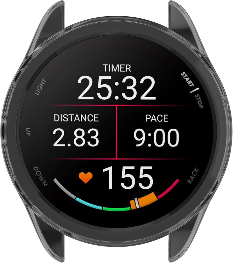 لوكيكي غطاء حماية متوافق مع Garmin Forerunner 165 و165 Music، غطاء حماية من مادة TPU، غطاء حماية خارجي من TPU متوافق مع ساعات Garmin Forerunner 165 و165 Music (أسود) - Image 1