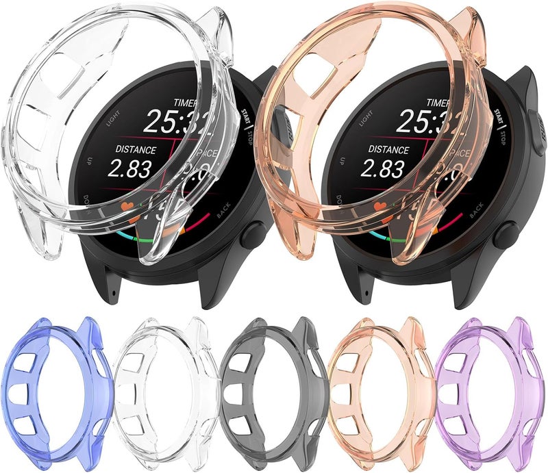 لوكيكي غطاء حماية متوافق مع Garmin Forerunner 165 و165 Music، غطاء حماية من مادة TPU، غطاء حماية خارجي من TPU متوافق مع ساعات Garmin Forerunner 165 و165 Music (أسود) - Image 5