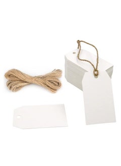 g2plus 100Pcs Blank Gift Tags With String2.76''×1.57'' White Paper Tags Hanging Labels Product Tags Rectangle Present Tags For Craft Projects Xmas Gift Diy Project  - Image 1