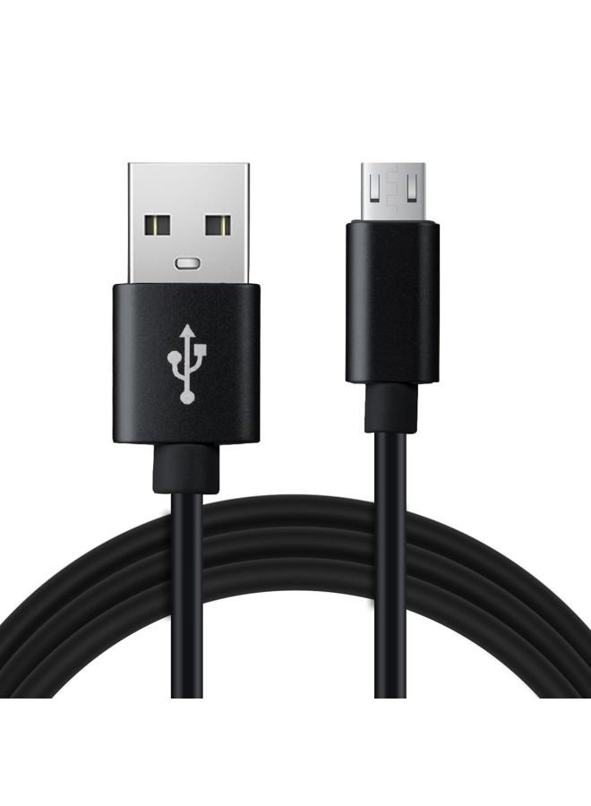 كابل بيانات وشحن ميكرو USB عالي السرعة بطول 3 أقدام من PVC باللون الأسود لجهاز سامسونج جالاكسي، سامسونج نوت، إل جي، نكسوس، نوكيا، وحدة تحكم PS4، وحدة تحكم Xbox One