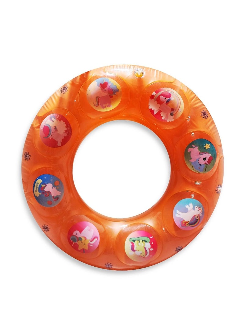 Sound Swimming Ring Inflatable Waist Float, Orange  Small Size " 60cm "  Float Boat Fun Water Toys For Boys & Girls  - Image 1