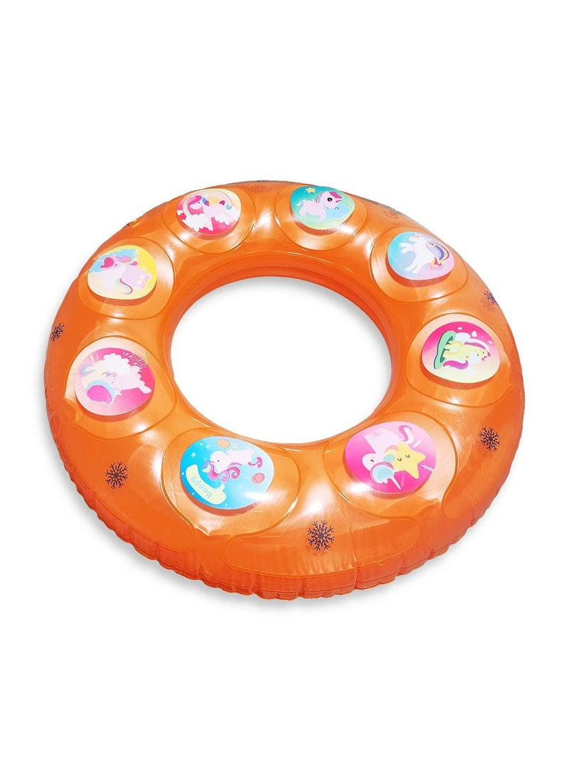 Sound Swimming Ring Inflatable Waist Float, Orange  Small Size " 60cm "  Float Boat Fun Water Toys For Boys & Girls  - Image 2