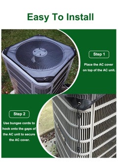 SYOSI Air Conditioner Cover, Universal Central AC Cover for Outside Unit, Mesh Air Conditioner Covers for Outside Defender, Outdoor Leaf Guard Top AC Cover Defender, All Season Protection (36" x 36")  - Image 5