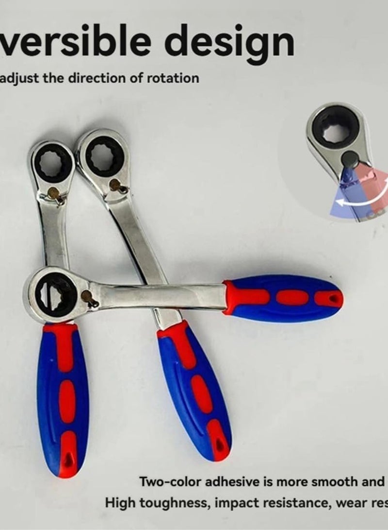GGOOT 2 Pieces of 9mm Plastic Handle Dual-Purpose Ratchet Wrench Household Hardware Tools 9mm  - Image 2