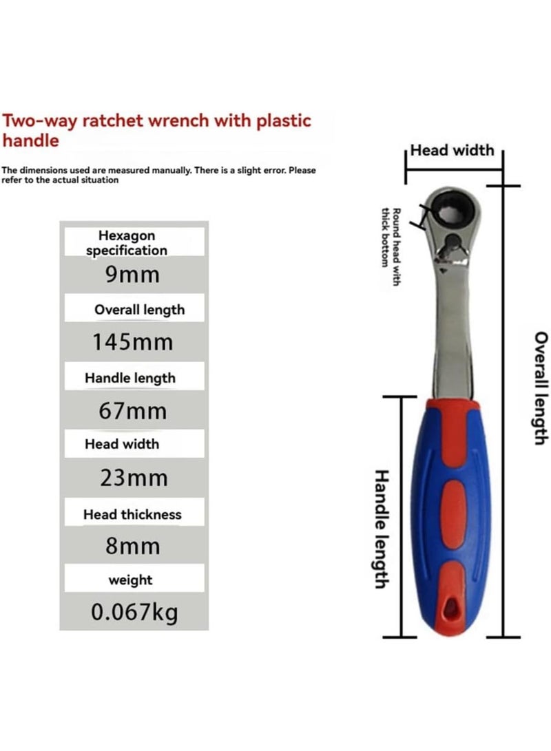 GGOOT 2 Pieces of 9mm Plastic Handle Dual-Purpose Ratchet Wrench Household Hardware Tools 9mm  - Image 5