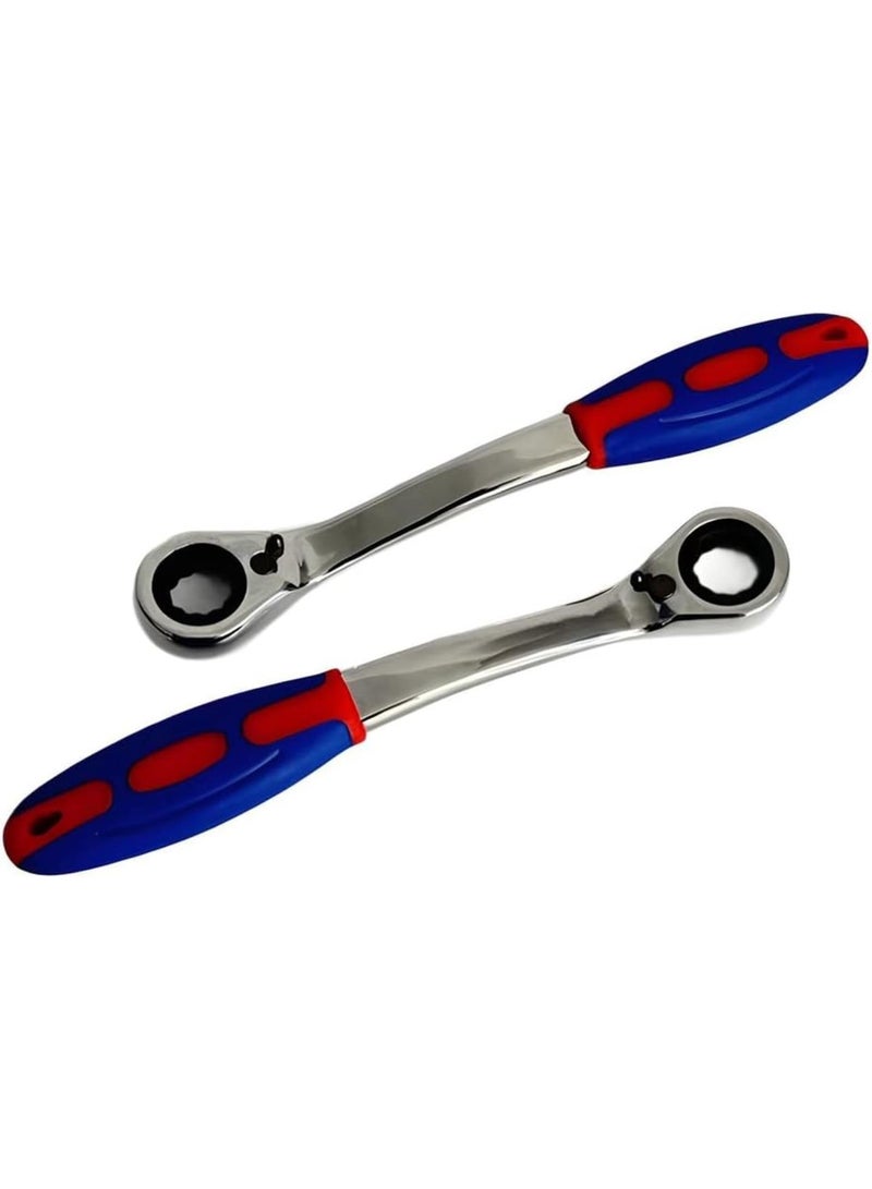 GGOOT 2 Pieces of 9mm Plastic Handle Dual-Purpose Ratchet Wrench Household Hardware Tools 9mm  - Image 3