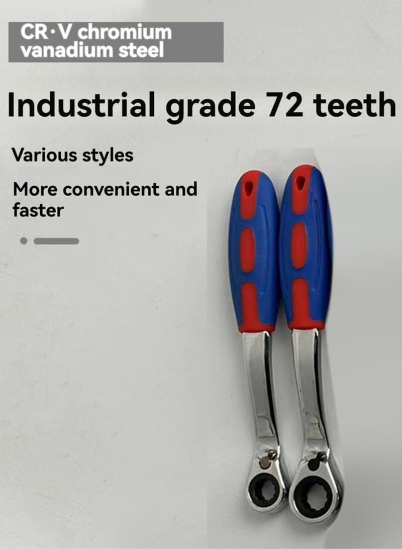 GGOOT 2 Pieces of 9mm Plastic Handle Dual-Purpose Ratchet Wrench Household Hardware Tools 9mm  - Image 4