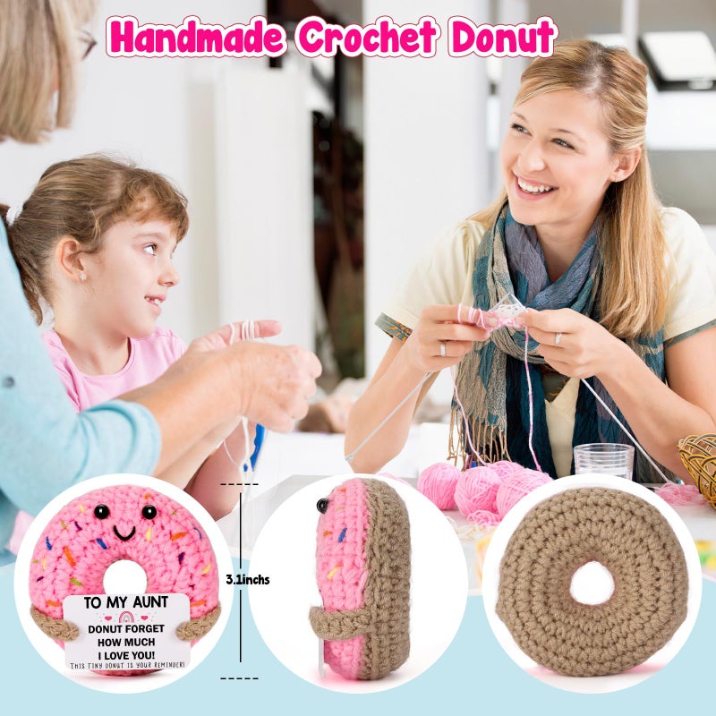 BuiltFit Gifts for Aunt from Niece Valentines - to My Aunt, Valentine Valentines's Day Handmade Crochet Donut Cool Best Aunts Auntie Ever Gift from Nephew Birthday Mothers Day Ester Presents - Image 2