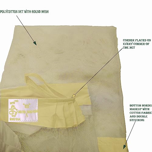 ANS Superfine King Size Mosquito Net for Bed (Ivory, 7x7 ft), Free Airflow, Long-Lasting, Heat-Free Comfort | Cotton Border for Durability | Ideal for Double Beds - Image 3