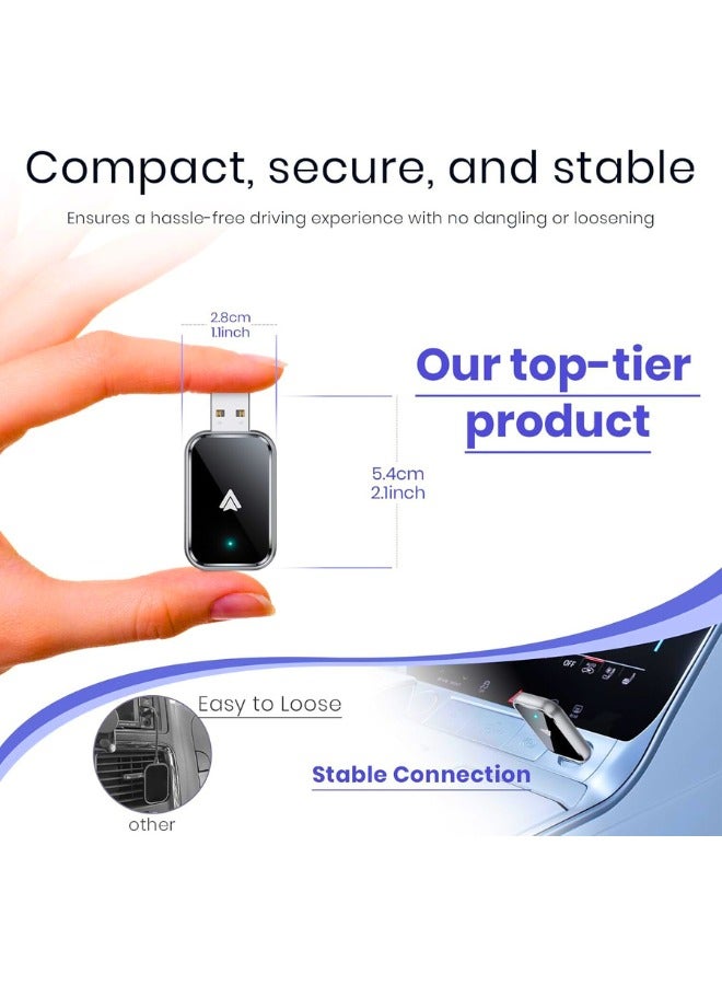 Chase Up Android Auto Wireless Adapter,Convert Wired to Wireless Android Auto Car Adapter, No Delay and Stable Control Mini Size With Extension Cable USB-C&Type-C for Android (Black) - Image 2