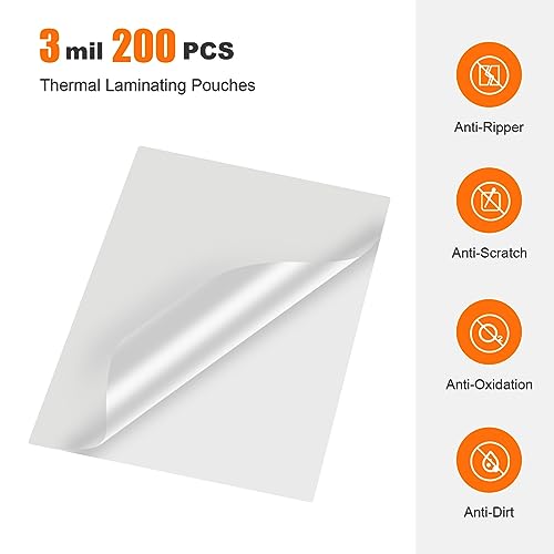Bonsaii Laminating Sheets, 200 PCS 3mil Thermal Laminating Pouches, 9 x 11.5 inches, Letter Size, Clear and Durable, Suitable for Multiple Fields of Use-LP200 - Image 2