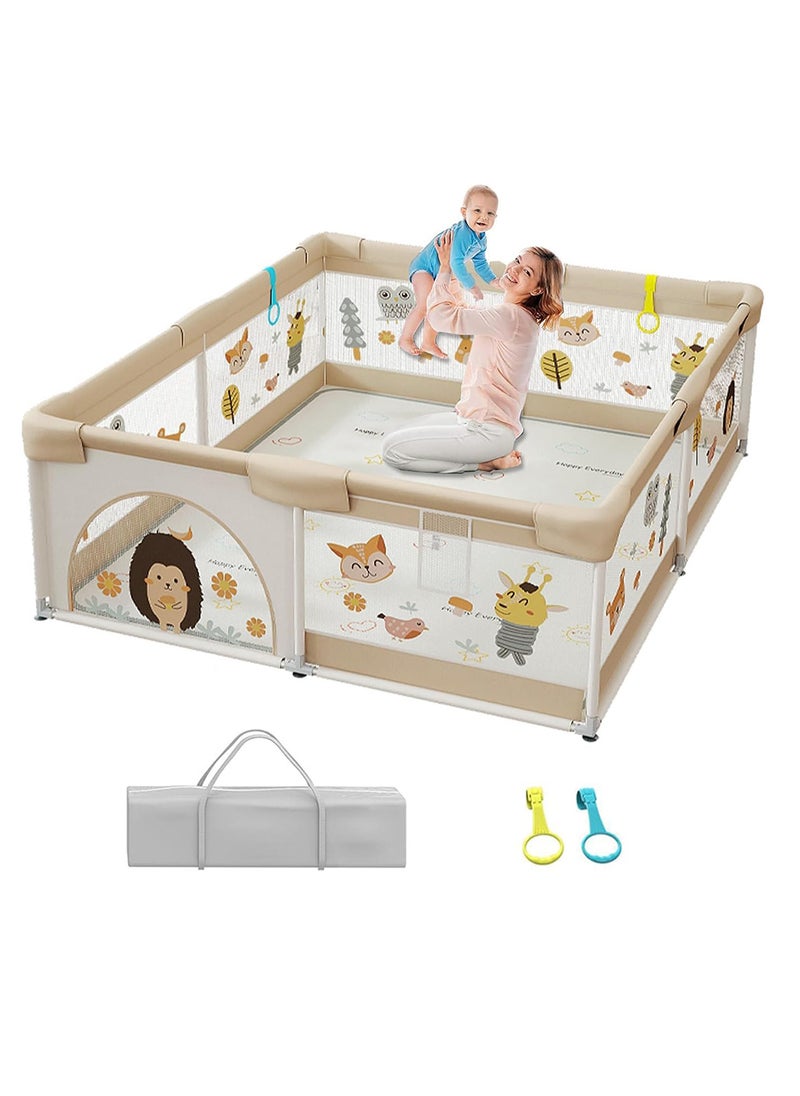 ZUIHAO Family Paradise Baby Playpen - Baby and Toddler Fence 150 x 180cm Baby Fence Play Area Children's Playground Portable Children's Activity Centre Non-Slip Suction Cups and Soft Breathable(Without cushion)  - Image 1