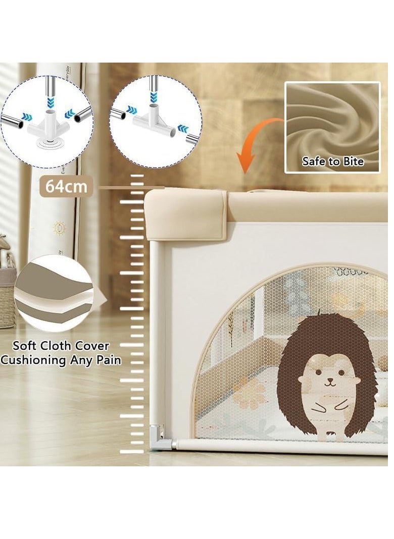 ZUIHAO Family Paradise Baby Playpen - Baby and Toddler Fence 150 x 180cm Baby Fence Play Area Children's Playground Portable Children's Activity Centre Non-Slip Suction Cups and Soft Breathable(Without cushion)  - Image 4