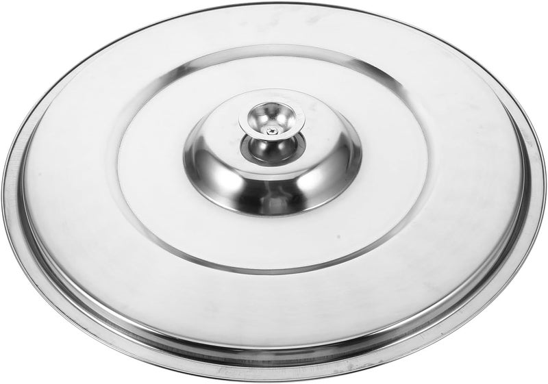 Universal 35cm Stainless Steel Pot Lid, Replacement Kitchen Pot Cover, Grease Splatter Soup Bucket Lid for Cooking and Simmering - Image 1