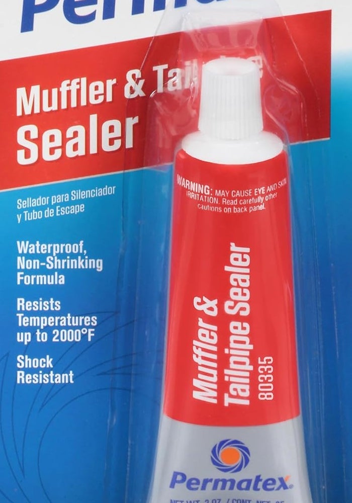 Permatex 80335 Muffler and Tailpipe Sealer - 3 oz Waterproof Paste for Exhaust Repairs - Image 1