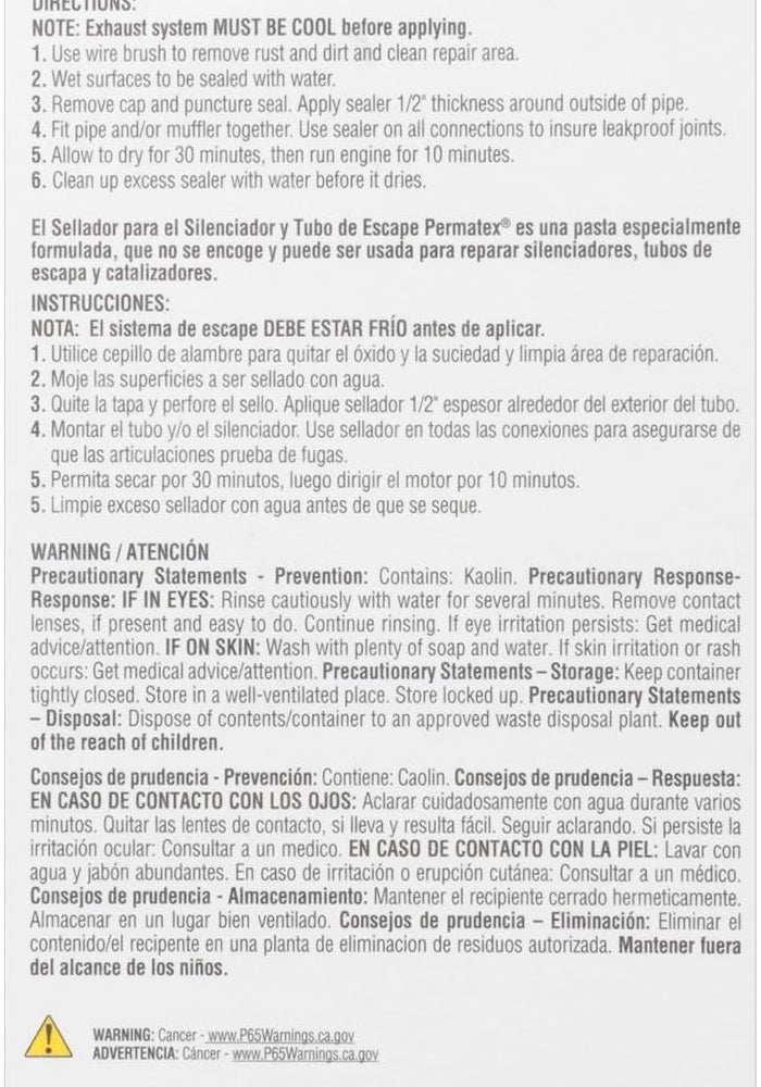 Permatex 80335 Muffler and Tailpipe Sealer - 3 oz Waterproof Paste for Exhaust Repairs - Image 2