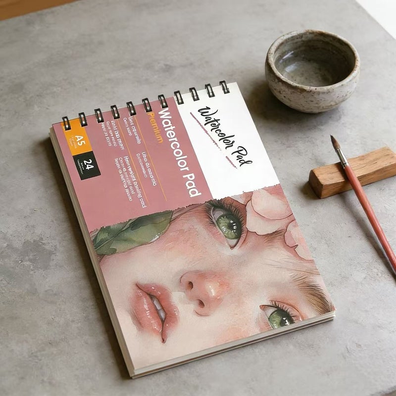 A5 Thickened Watercolor Notebook Spiral Bound Drawing Painting Art Student Durable - Image 2