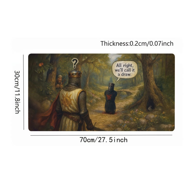 وسادة الفأرة الكبيرة "The Black Knight Monty Python" 35.4 × 15.7 بوصة - سطح لوحة مفاتيح فائق النعومة مع حواف مخيطة، قاعدة مطاطية غير قابلة للانزلاق، وسادة مكتب متينة وقابلة للغسل لمستخدمي الكمبيوتر في المكتب والمنزل وعشاق الألعاب - Image 3
