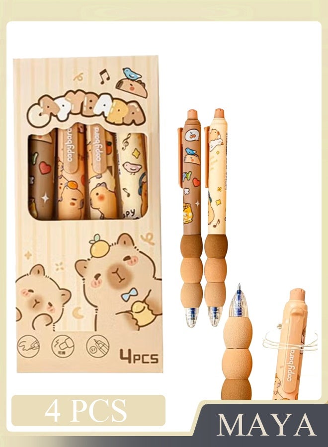 مايا أقلام جل قابلة للمسح، لون الحبر أزرق، قلم سريع الجفاف، 0.5 مم مانع للانزلاق، مجموعة أقلام حبر جاف قابلة للمسح (4 قطع) - Image 1