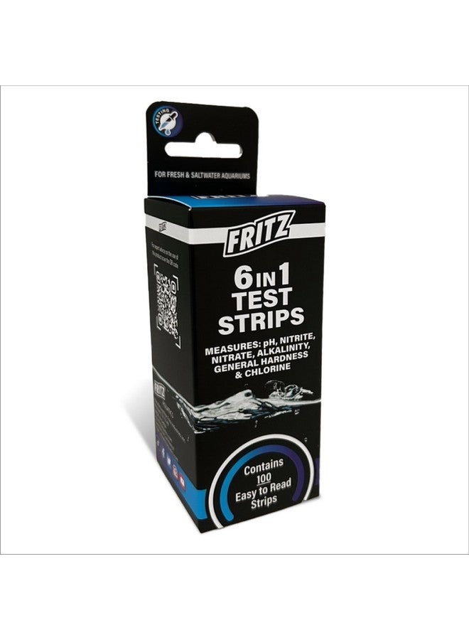 Fritz 6 In 1 Aquarium Test Strips  Monitor Nitrates, Nitrites, Water Hardness, Chlorine, Alkalinity And Ph Level  100 Count - Image 1