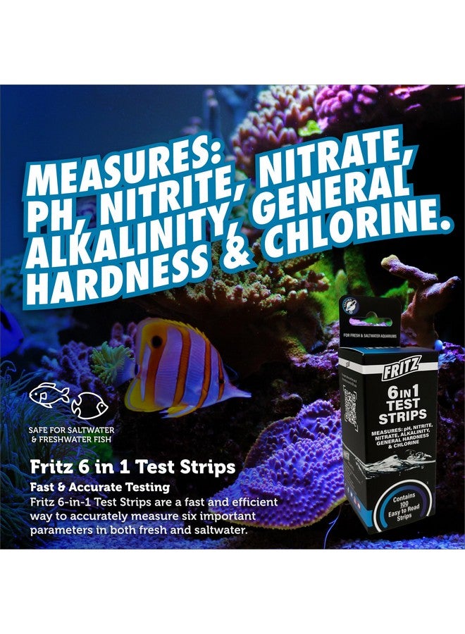 Fritz 6 In 1 Aquarium Test Strips  Monitor Nitrates, Nitrites, Water Hardness, Chlorine, Alkalinity And Ph Level  100 Count - Image 3