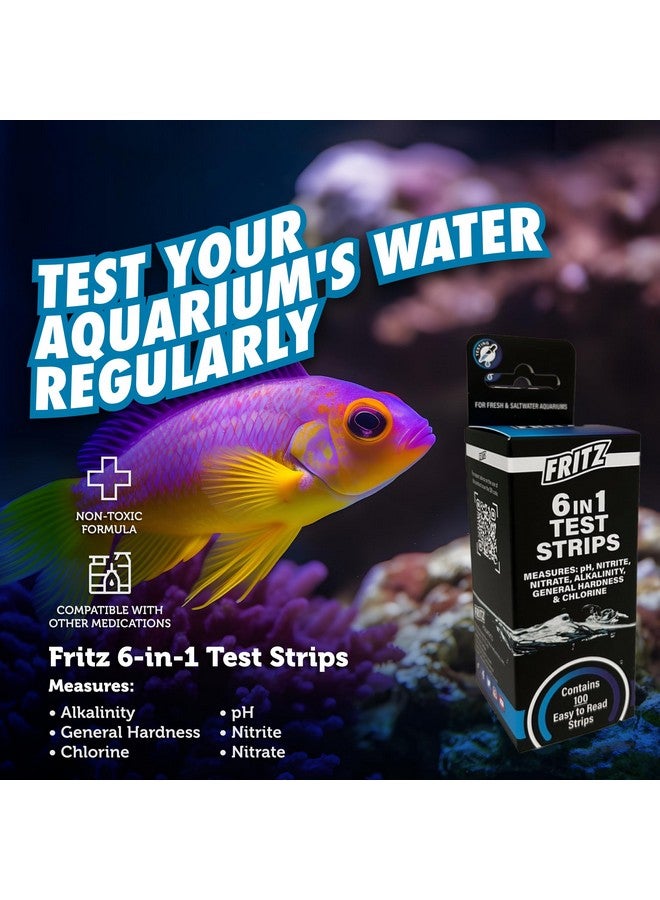 Fritz 6 In 1 Aquarium Test Strips  Monitor Nitrates, Nitrites, Water Hardness, Chlorine, Alkalinity And Ph Level  100 Count - Image 5