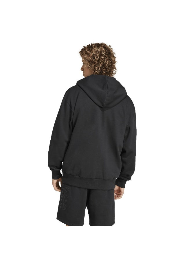 Adidas M A Szn Fl Fz Black Hooded Track Top Track Tops For Men - Image 4