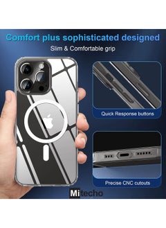 Mi techo Mi Techo Clear Magnetic Case  With 6.1 inch Magnetic Safe Charging and Powerful Drop Protection Compatible With iPhone 15 Pro  - Image 3