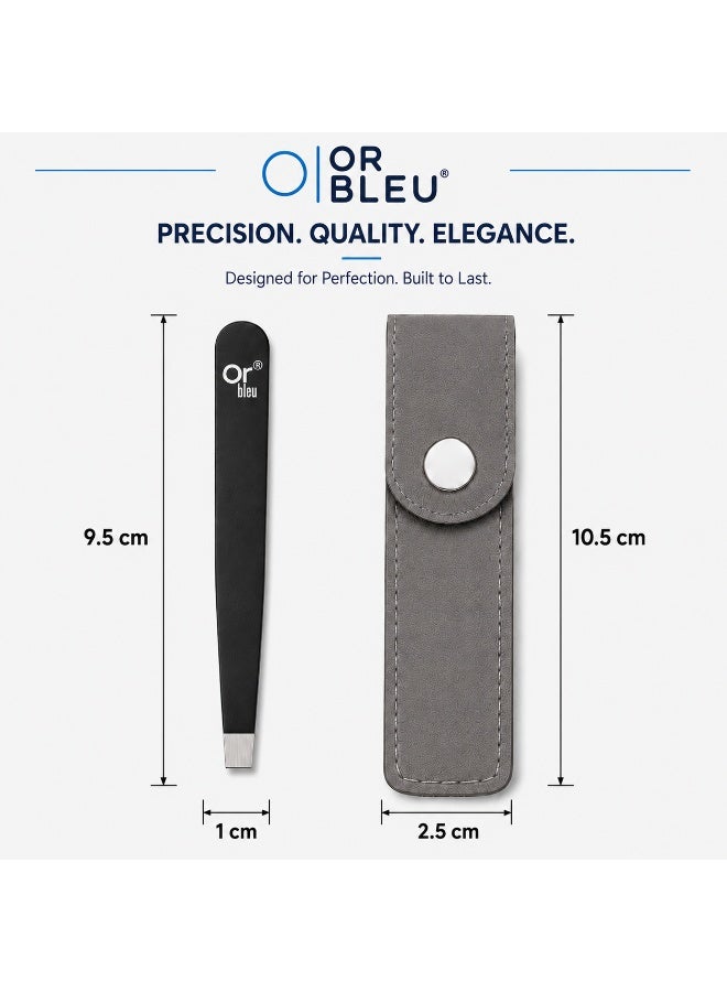 OR BLEU Stainless Steel Square Tip Tweezer for Eyebrow Shaping, Facial Hair Removal & Precision Grooming - Image 5