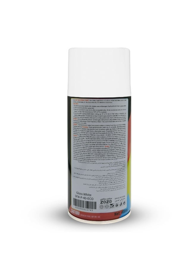 Safi Wax Spray Paint Gloss White 40 | Quick-Dry High Gloss 400ML | For Cars, Wheels, Furniture, Wood, Metal & Walls | Strong Coverage & Long-Lasting Finish - Image 2