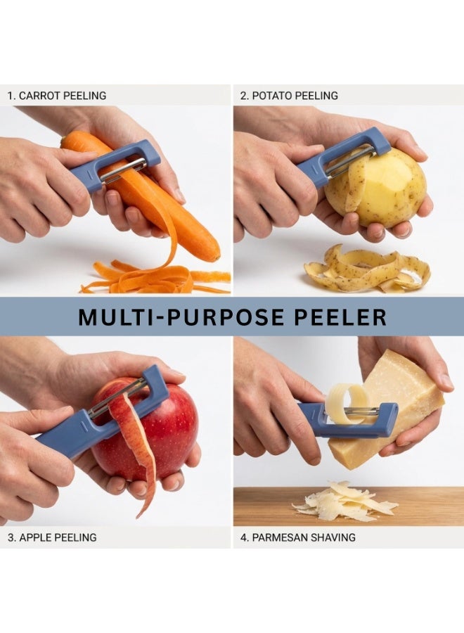 Professional Stainless Steel Vegetable & Fruit Peeler with Ergonomic Non-Slip Handle – Sharp Potato, Carrot, Cucumber & Apple Peeler for Everyday Kitchen Use - Image 4