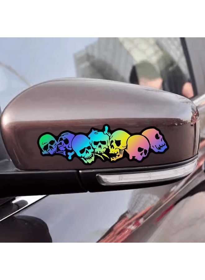 Multicolor Skull Decal Stickers For Car Motorcycle Mirror 2 Pieces 5 91x1 69 Inch - Image 2