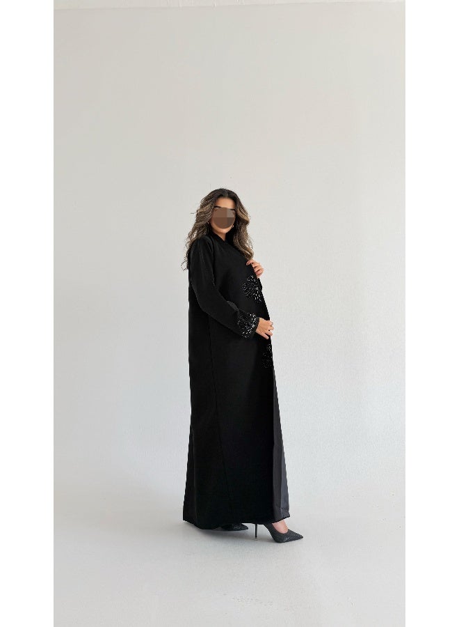 آية MW1793 عباية قماش كوبرا شغل يدوي - Image 5