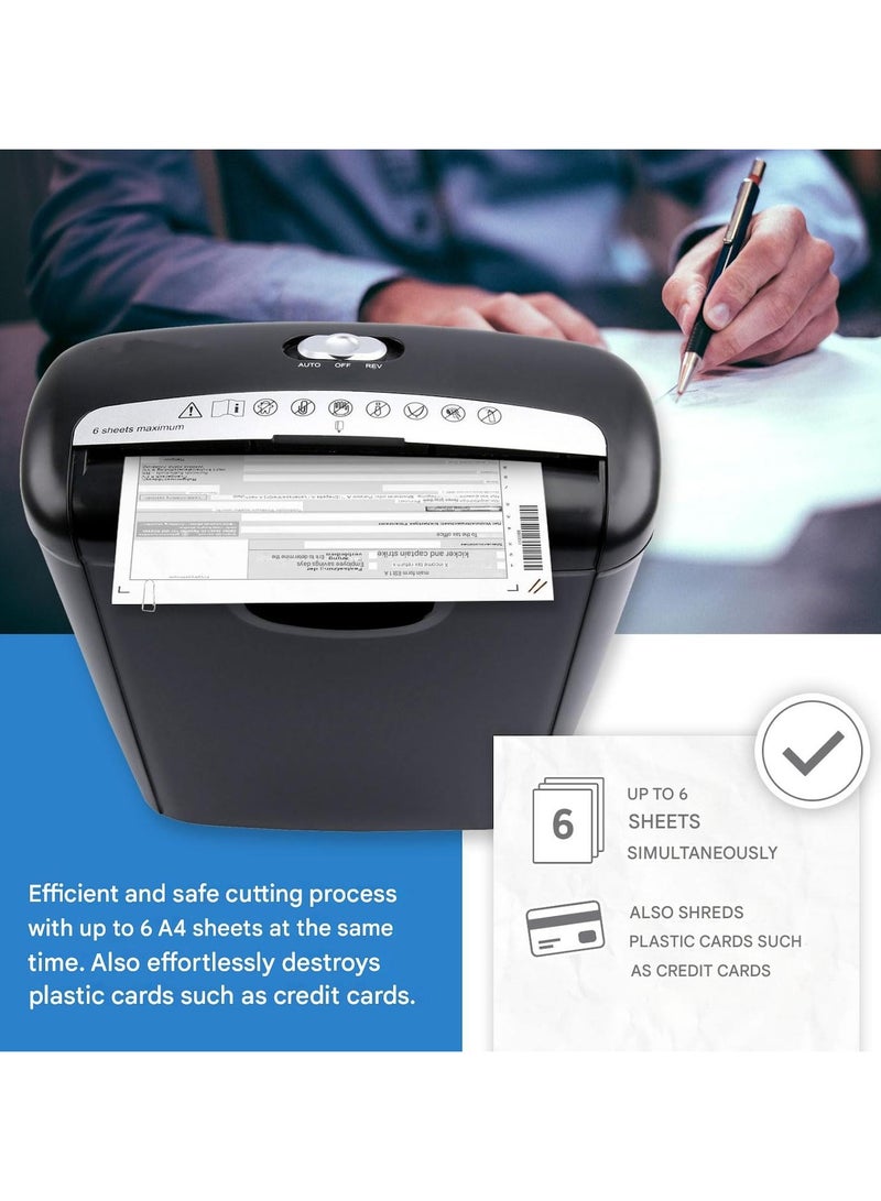 XiuWoo 10L Paper Shredder, up to 6 sheets,Strip Cut Shredder Desktop Electric Paper Document Cutter Shredder Shell Paper Cutting Machine Paper Shredders Portable Paper Shredder for Home School Office - Image 4