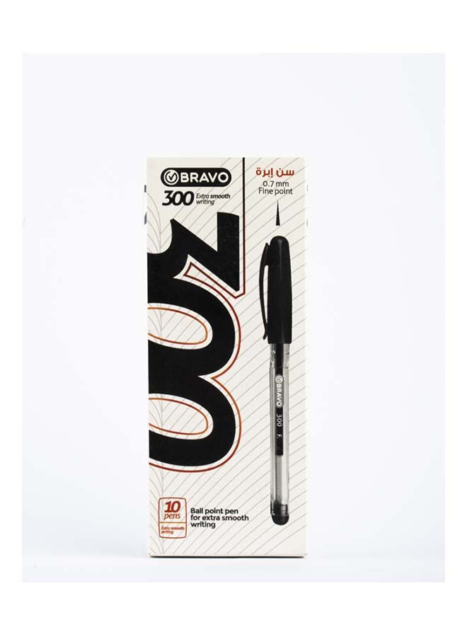 Bravo 300 BallPoint Pen - 0.7mm -  Pack of 10 Pens - Black - Image 1