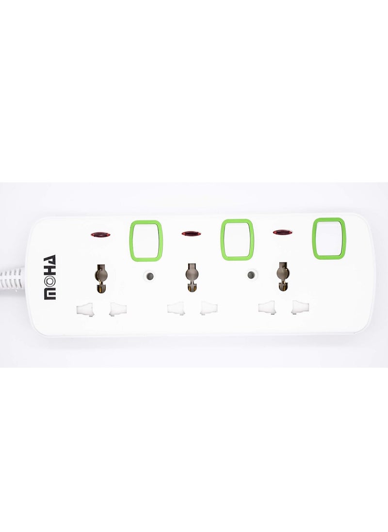 MOHA - 3-Way Socket Power Extension With White 2meter - Image 1