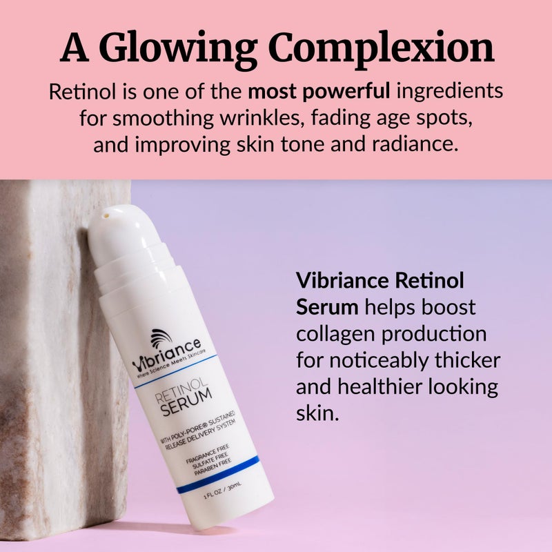Vibriance Retinol Serum for Face - Reduces Appearance of Deep Wrinkles and Large Pores, Enhances Tone, Improves Complexion - Sensitive, Mature Skin Night Cream - 1 fl oz - Image 5