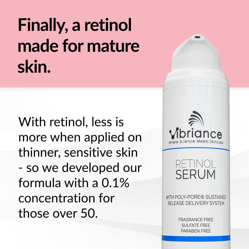 Vibriance Retinol Serum for Face - Reduces Appearance of Deep Wrinkles and Large Pores, Enhances Tone, Improves Complexion - Sensitive, Mature Skin Night Cream - 1 fl oz - Image 2