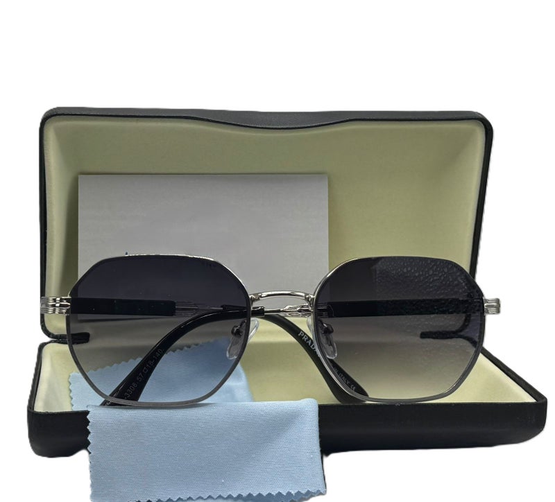 High Quality Polarizing Sunglasses with Uv 400 Protection and Modern Stylish Design For Driving Travel and Outdoor Activities with Black Lens and Silver Frame - Image 1