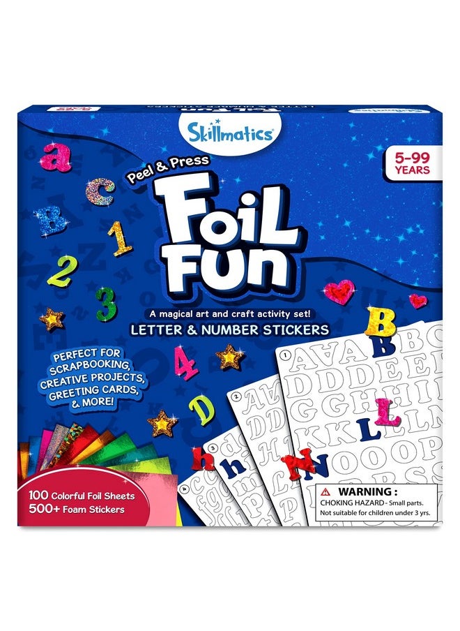 Skillmatics Skillmatics Art & Craft Activity - Foil Fun Letter & Number Stickers, Mess-Free Art, School Project Kits, DIY Colourful Creative Activity, Gifts for Girls & Boys Ages 5, 6, 7, 8, 9, and Up  - Image 1