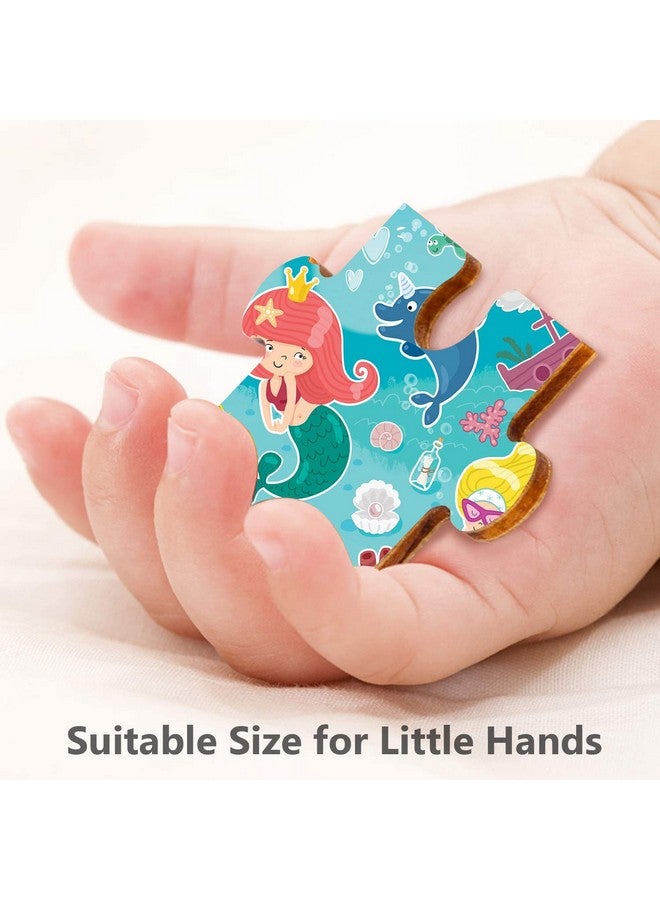 Webby Cute Mermaid Wooden Jigsaw Puzzle, 40Pcs - Image 3