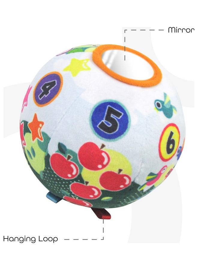 Moon Colorful Engaging Kids Toy Activity Soft Ball With Rattle, Loops-Numbers For Baby - Image 2