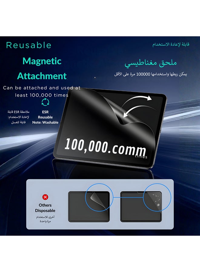 اي اس ار ESR واقي شاشة مغناطيسي آيباد برو 13 إنش 2024 M4، ملمس الورق للكتابة والرسم، قابل للفصل وإعادة الاستخدام، لمسة نهائية غير لامعة - Image 4