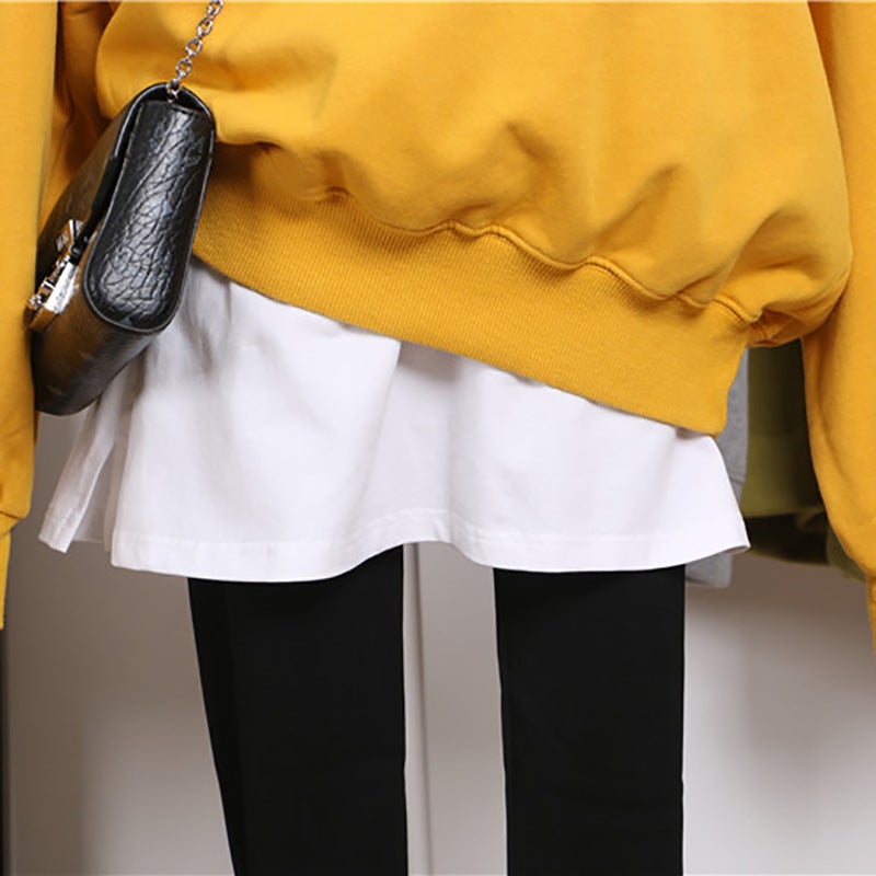 Layered Sweater Skirt with Split Hem pure white - Image 1