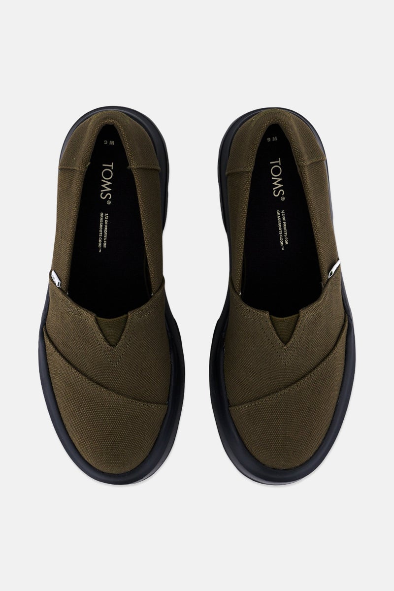 TOMS Women Apargata Combat Low Slip On Casual Shoes, Dark Olive - Image 3